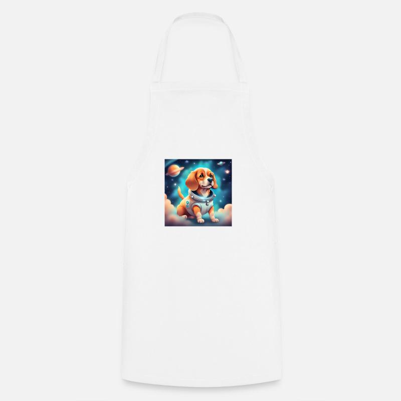 Chien mignon dans l’espace - Tablier de cuisine - blanc