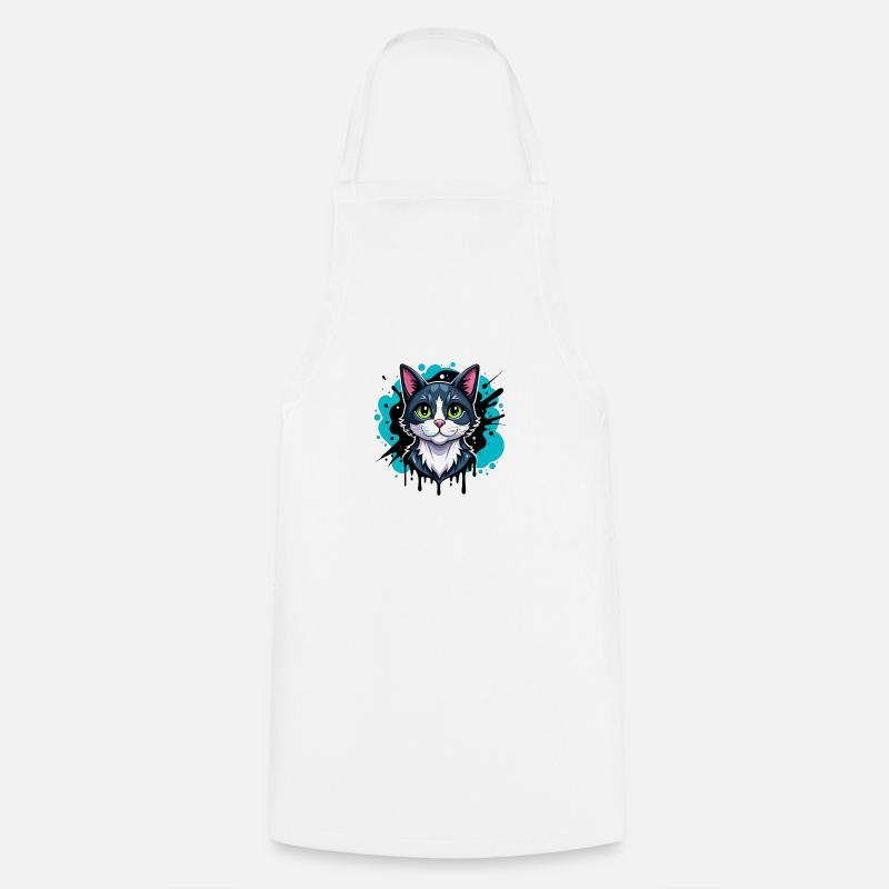 Chat - Tablier de cuisine - blanc