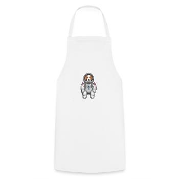 Cosmic Canine Cadet: A Pixel Pup's Space Odyssey - Cooking Apron - white - Front - AI Model Male 185 dark (185cm)