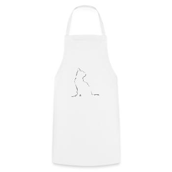 Chat, Motif De Chat - Tablier de cuisine - blanc - Devant - AI Model Male 185 dark (185cm)