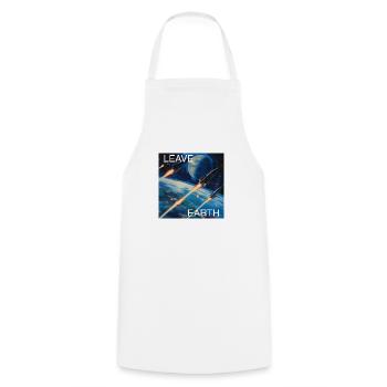 Retro Style Plakat Raumfahrt „Leave Earth“ - Kochschürze - Weiß - Vorne - AI Model Male 185 dark (185cm)