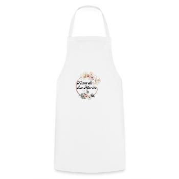 Team de La mariée floral tropical-idée cadeau Evjf - Tablier de cuisine - blanc - Devant - AI Model Male 185 dark (185cm)