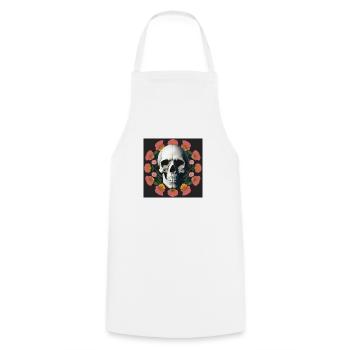 Flower-Skull - Kochschürze - Weiß - Vorne - AI Model Male 185 dark (185cm)