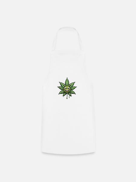 cannabis sheet - Kochschürze - Weiß