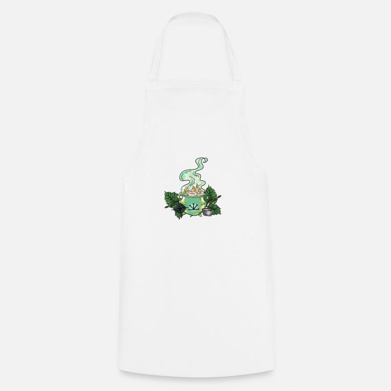Chaudron de la sorcière Imbolc - Tablier de cuisine - blanc