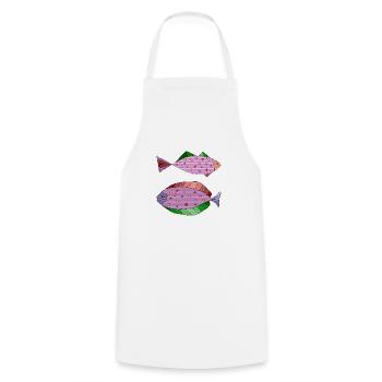 Poissons - Tablier de cuisine - blanc - Devant - AI Model Male 185 dark (185cm)