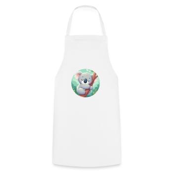 Koala heureux Koala Ours Koala - Tablier de cuisine - blanc - Devant - AI Model Male 185 dark (185cm)