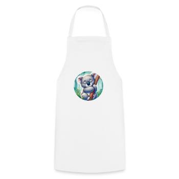 Koala heureux ours koala - Tablier de cuisine - blanc - Devant - AI Model Male 185 dark (185cm)