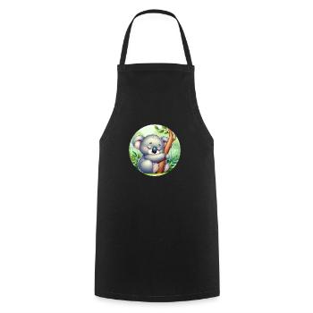 Koala heureux Koala Ours Koala - Tablier de cuisine - noir - Devant - AI Model Male 185 dark (185cm)
