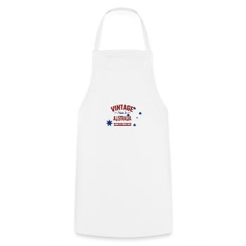Vintage Made in Australia Blue Stars and Flag - Cooking Apron - white - Front - AI Model Male 185 dark (185cm)