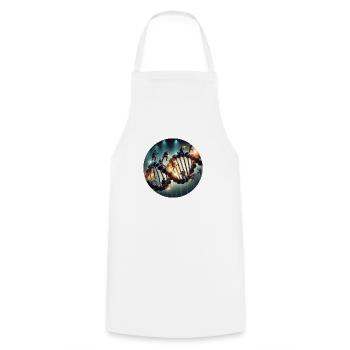 ADN de la police 3 - Tablier de cuisine - blanc - Devant - AI Model Male 185 dark (185cm)