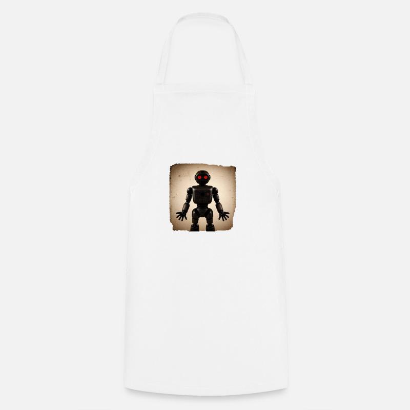 Black Robot - Cooking Apron - white