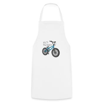 bmx old school blue - Kochschürze - Weiß - Vorne - AI Model Male 185 dark (185cm)