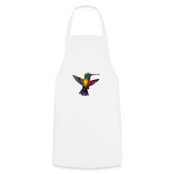 Colibri arc-en-ciel - Tablier de cuisine - blanc - Devant - AI Model Male 185 dark (185cm)