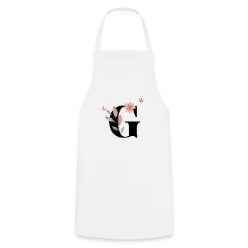 Letter g wildflowers watercolors - Cooking Apron - white - Front - AI Model Male 185 dark (185cm)