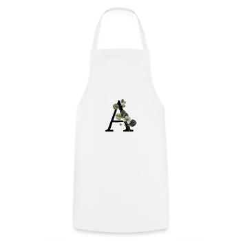 lettre a botanique vert - Tablier de cuisine - blanc - Devant - AI Model Male 185 dark (185cm)
