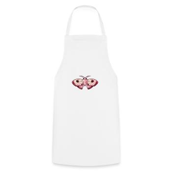 Adorable Pink Kawaii Moth - Cooking Apron - white - Front - AI Model Male 185 dark (185cm)