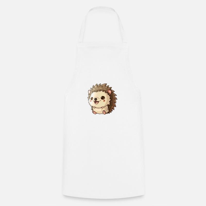 Motif de hérisson souriant mignon - Tablier de cuisine - blanc