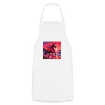 Art du cheval - Tablier de cuisine - blanc - Devant - AI Model Male 185 dark (185cm)