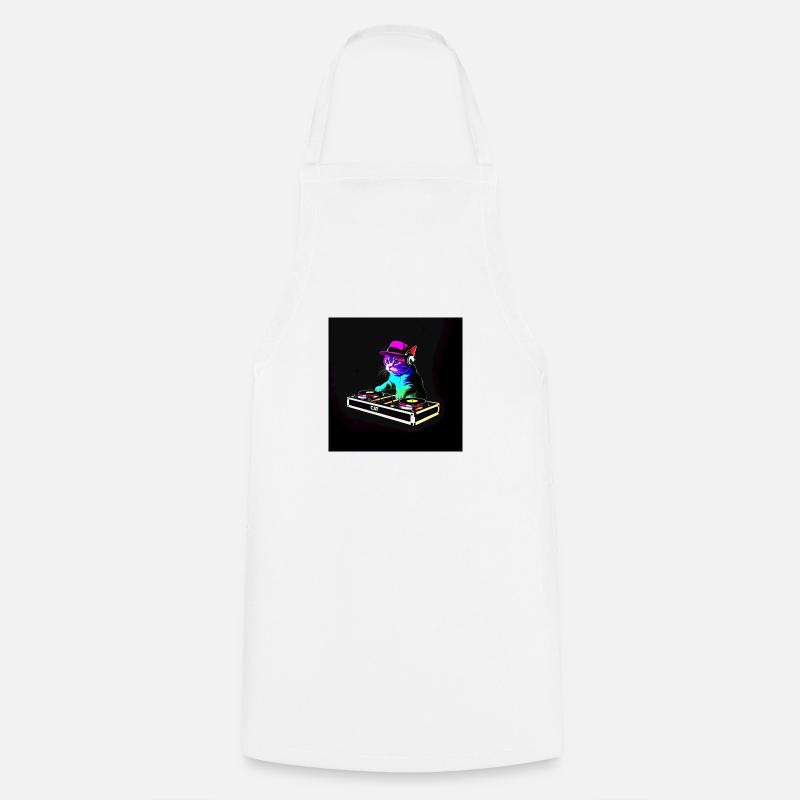 DJ Chat Scratch - Tablier de cuisine - blanc