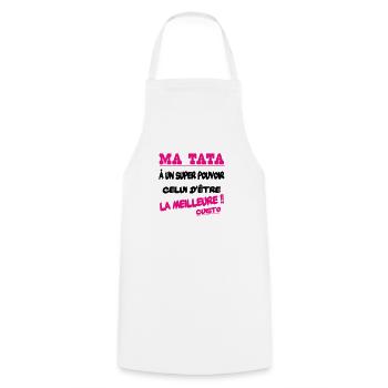 Ma tata la meilleure cuisto - Tablier de cuisine - blanc - Devant - AI Model Male 185 dark (185cm)