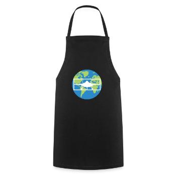 Avion militaire sur la planète terre - Tablier de cuisine - noir - Devant - AI Model Male 185 dark (185cm)