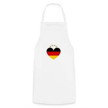 Coeur étoile l’Allemagne - Tablier de cuisine - blanc - Devant - AI Model Male 185 dark (185cm)