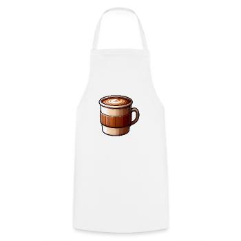 Coffee cup - Cooking Apron - white - Front - AI Model Male 185 dark (185cm)