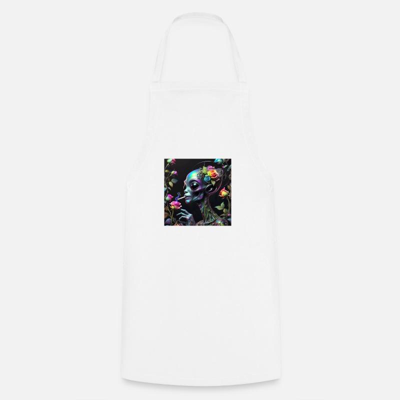 Extraterrestrial, Gift Idea, Fantasy, Roses, - Cooking Apron - white