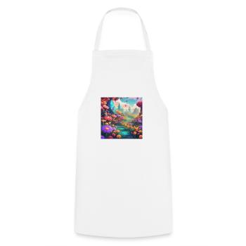 Fleurs 1 - Tablier de cuisine - blanc - Devant - AI Model Male 185 dark (185cm)