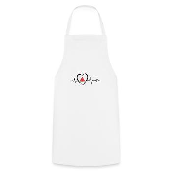 battement de cœur pastèque - Tablier de cuisine - blanc - Devant - AI Model Male 185 dark (185cm)