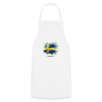 Sverige Sweden Flag Schweden Flagge - Cooking Apron - white - Front - AI Model Male 185 dark (185cm)