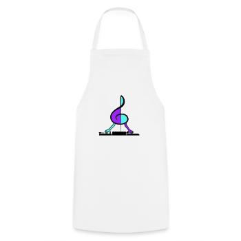 DJ Musique Clé Clef Note Mixeur Fête Vinyle - Tablier de cuisine - blanc - Devant - AI Model Male 185 dark (185cm)