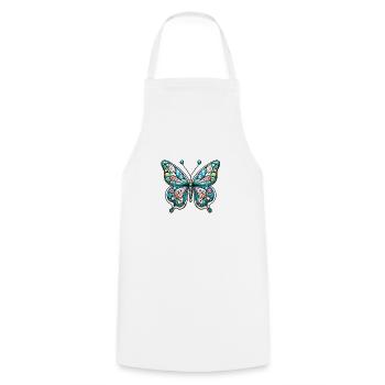 Super Papillon - Éclat Féerique - Tablier de cuisine - blanc - Devant - AI Model Male 185 dark (185cm)
