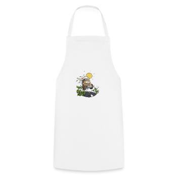 Bière joyeuse - Tablier de cuisine - blanc - Devant - AI Model Male 185 dark (185cm)