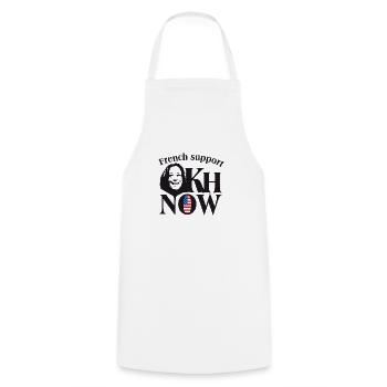 Kamala Harris Now : French support - Cooking Apron - white - Front - AI Model Male 185 dark (185cm)