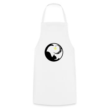 Cat Moon 02 - Cooking Apron - white - Front - AI Model Male 185 dark (185cm)