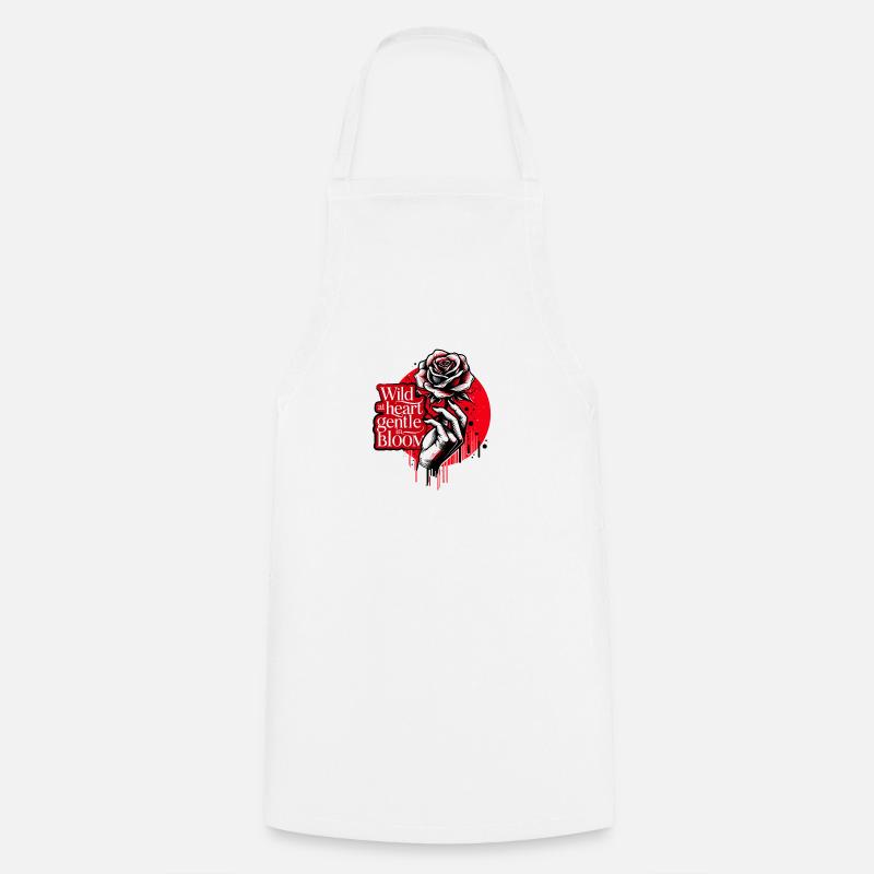 Sauvage dans l’âme, douce dans sa floraison - Tablier de cuisine - blanc