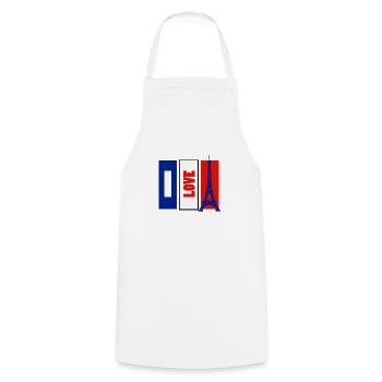 T-shirt avec drapeau français et I Love France - Tablier de cuisine - blanc - Devant - AI Model Male 185 dark (185cm)