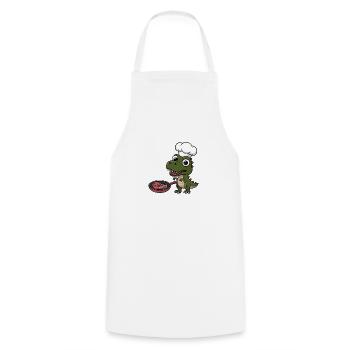T-Rex Dinosaur Kids Tshirt - Cooking Apron - white - Front - AI Model Male 185 dark (185cm)