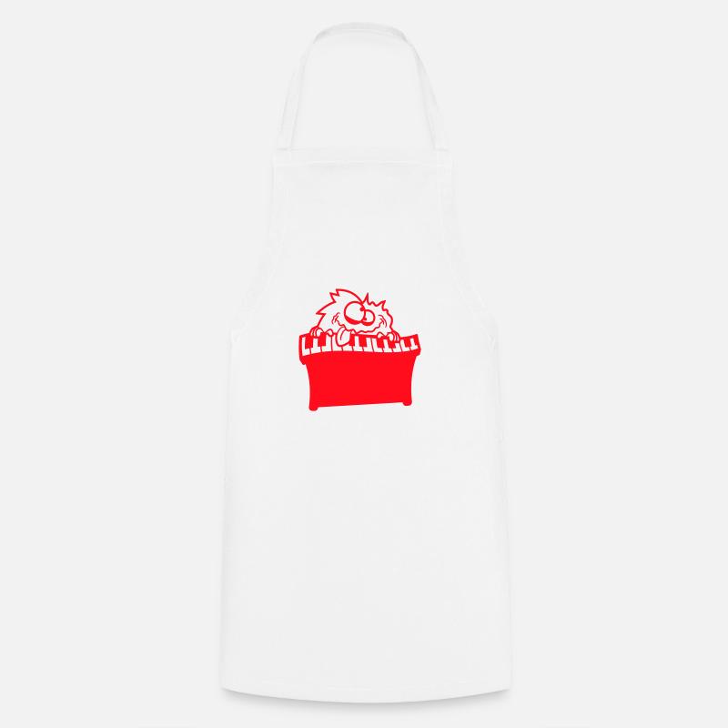 Hairy Monster Alien Alien Clavier Fun - Tablier de cuisine - blanc
