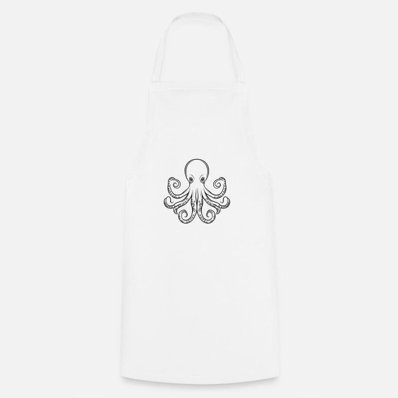 Octopus - Cooking Apron - white