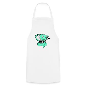Evil Cobra Snake Playing Tongue Guitar Guitarist - Cooking Apron - white - Front - AI Model Male 185 dark (185cm)
