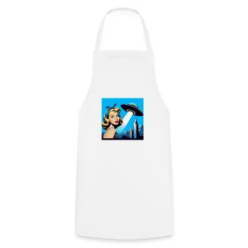 The Girl & The Spaceship - Cooking Apron - white - Front - AI Model Male 185 dark (185cm)