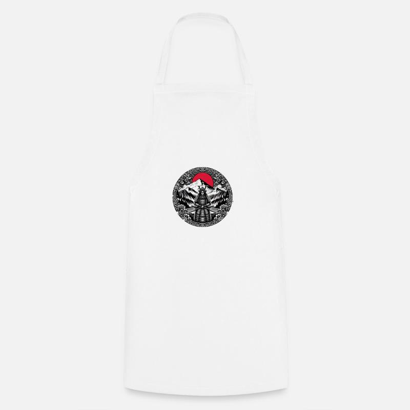 Japanischer Samurai-Krieger - Kochschürze - Weiß