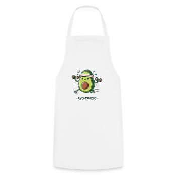 Funny Avocado Workout Cardio, Avocadio - Cooking Apron - white - Front - AI Model Male 185 dark (185cm)