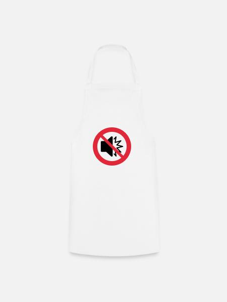 No sound - silent - mute - do not disturb - autism - Cooking Apron - white
