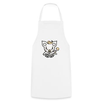 Bébé chat mignon sucette chaton hochet enfant - Tablier de cuisine - blanc - Devant - AI Model Male 185 dark (185cm)