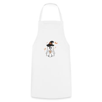 Pumpkin Latte Ghost - Cooking Apron - white - Front - AI Model Male 185 dark (185cm)
