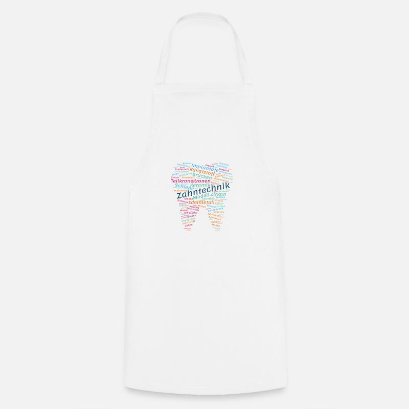 Technologie dentaire Nuage de mots coloré - Tablier de cuisine - blanc
